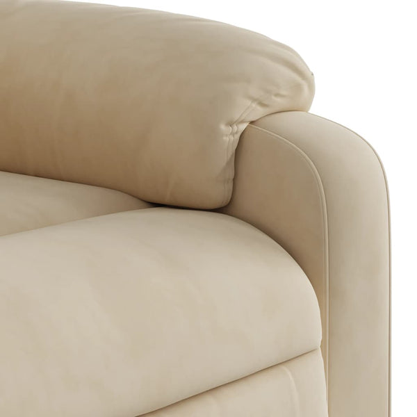 vidaXL Electric Massage Recliner with Lift Assistance Cream Microfiber Fabric