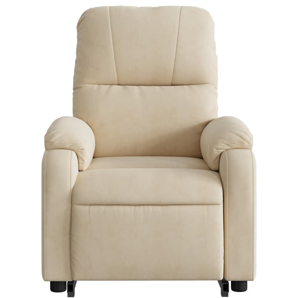 vidaXL Electric Massage Recliner with Lift Assistance Cream Microfiber Fabric