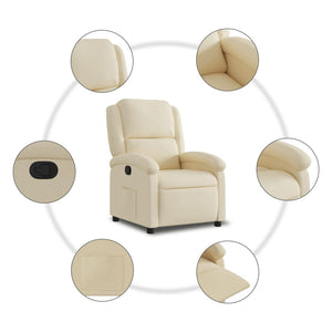 Cremefarbener Relaxsessel mit Stoffbezug