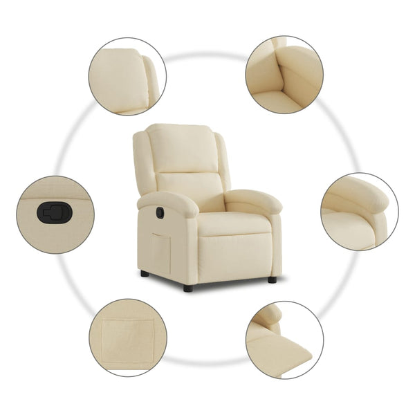 Cremefarbener Relaxsessel mit Stoffbezug