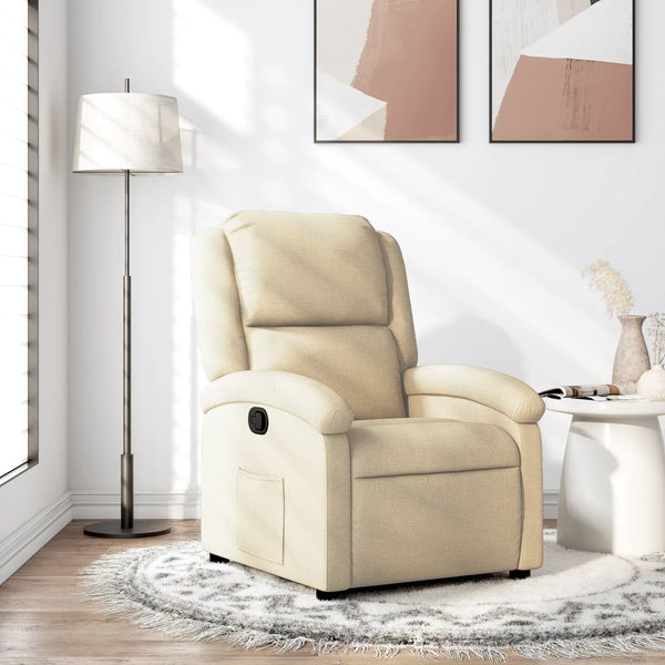 Cremefarbener Relaxsessel mit Stoffbezug