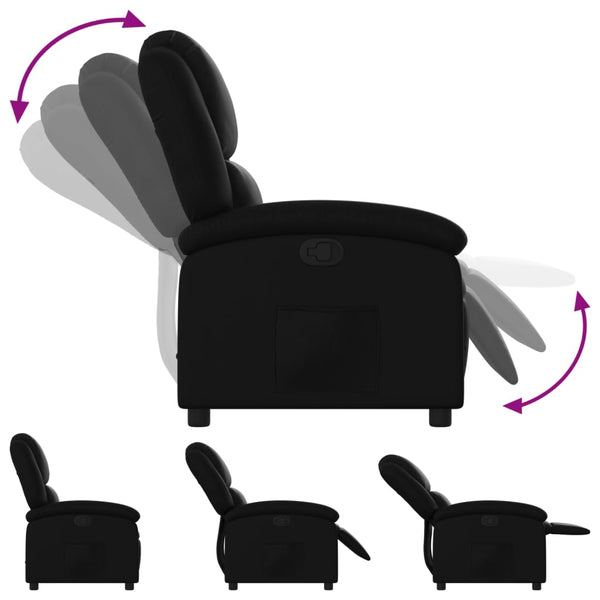 vidaXL Recliner, Faux Leather, Black