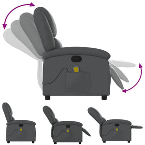 vidaXL Massage Recliner Gray Faux Leather