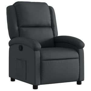 vidaXL Recliner Genuine Leather Black
