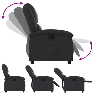 vidaXL Recliner Genuine Leather Black