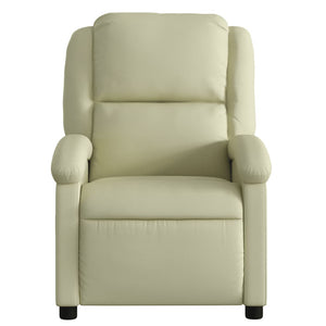 vidaXL Recliner Cream Genuine Leather
