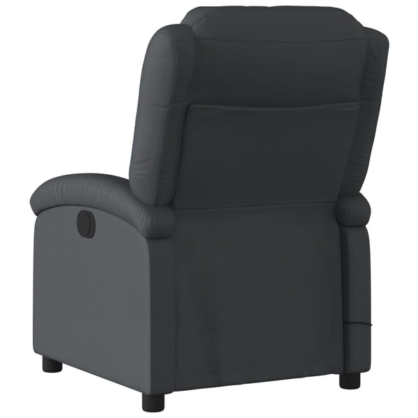 vidaXL Massage Recliner Armchair Genuine Leather Black