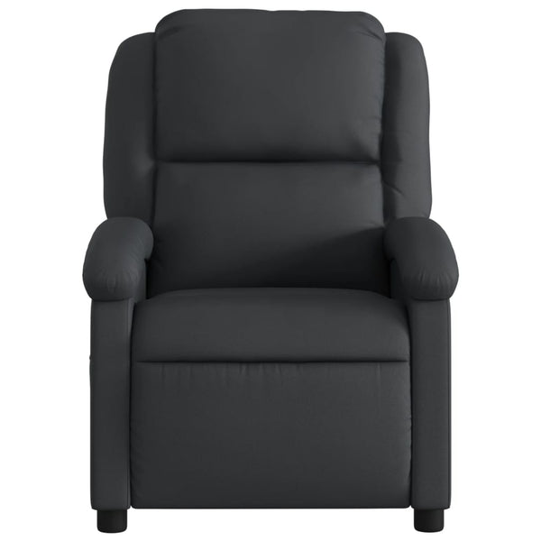vidaXL Massage Recliner Armchair Genuine Leather Black