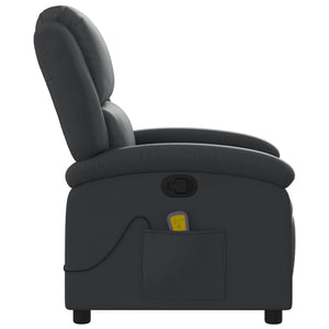 vidaXL Massage Recliner Armchair Genuine Leather Black