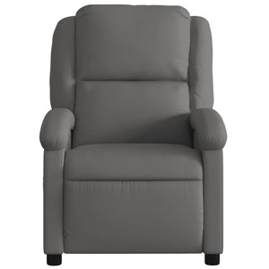 vidaXL Massage Recliner Real Leather Grey