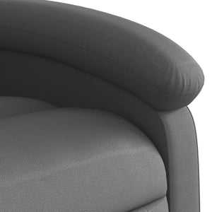 vidaXL Massage Recliner Real Leather Grey
