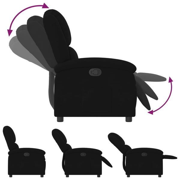 vidaXL Recliner Black Velvet