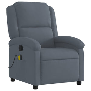 vidaXL Massage Recliner, Dark Grey Velvet