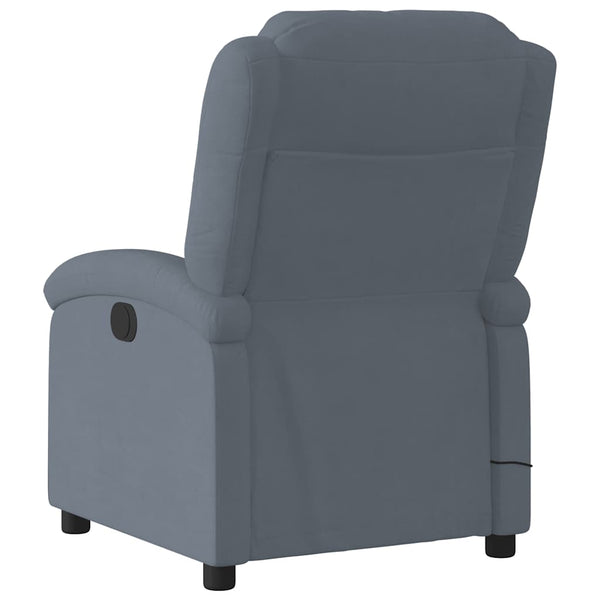 vidaXL Massage Recliner, Dark Grey Velvet