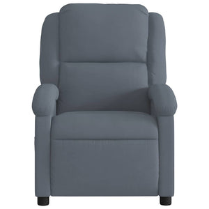 vidaXL Massage Recliner, Dark Grey Velvet