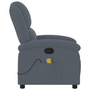 vidaXL Massage Recliner, Dark Grey Velvet