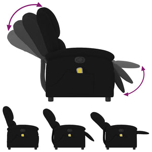 vidaXL Massage Recliner with Remote, Black Velvet