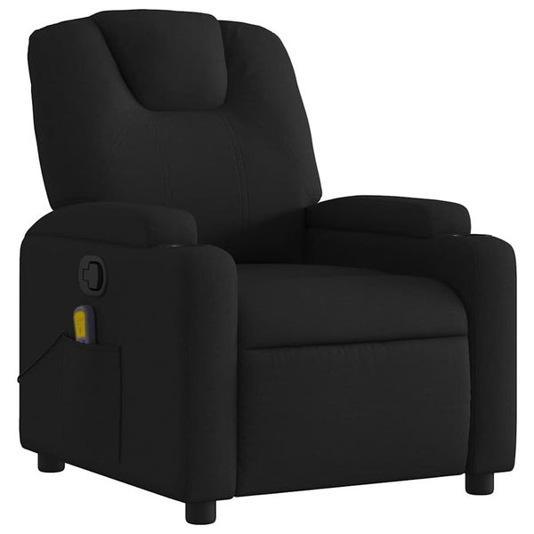 vidaXL Massage Recliner, Fabric, Black