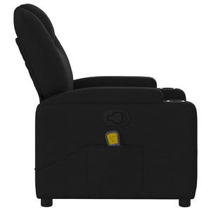vidaXL Massage Recliner, Fabric, Black
