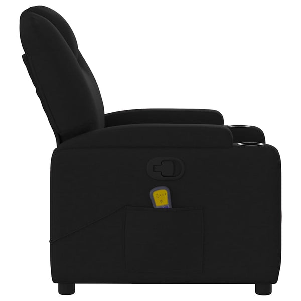 vidaXL Massage Recliner, Fabric, Black