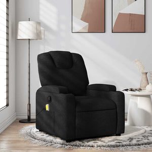 vidaXL Massage Recliner, Fabric, Black