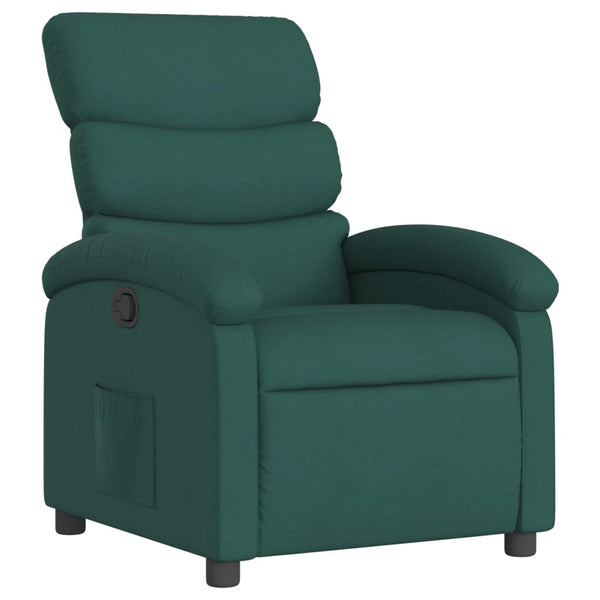vidaXL Recliner, Fabric, Dark Green