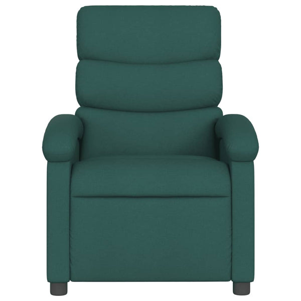 vidaXL Recliner, Fabric, Dark Green
