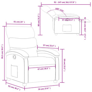 vidaXL Recliner, Fabric, Dark Green