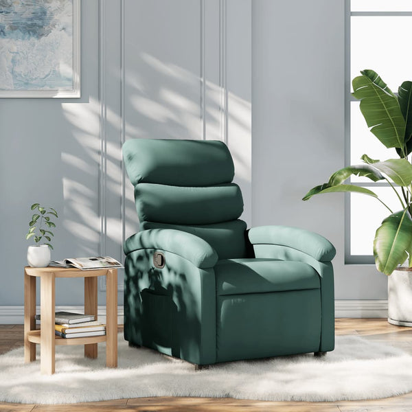 vidaXL Recliner, Fabric, Dark Green