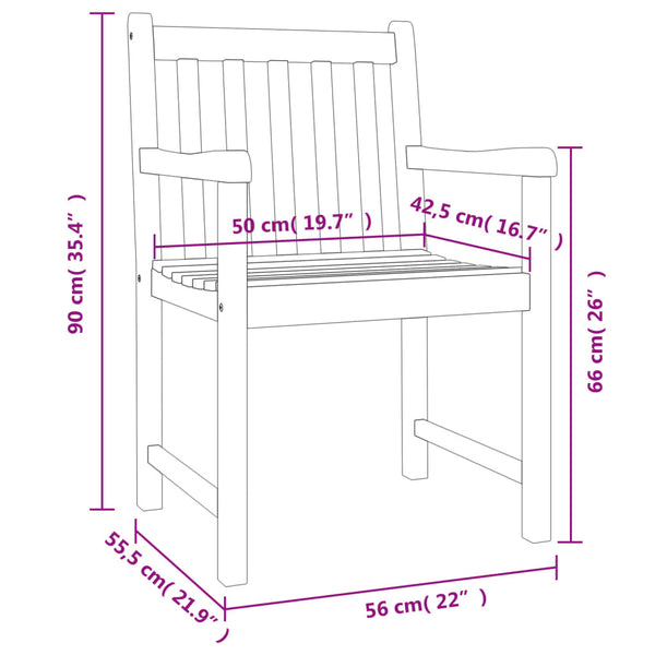 Akazie Gartenstühle 6er Set