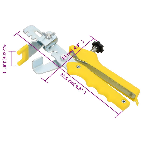 vidaXL Tile Leveling System 250 Wedges 500 Clips 3 mm