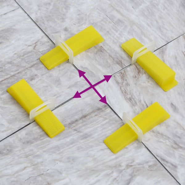 vidaXL Tile Leveling System 250 Wedges 500 Clips 3 mm