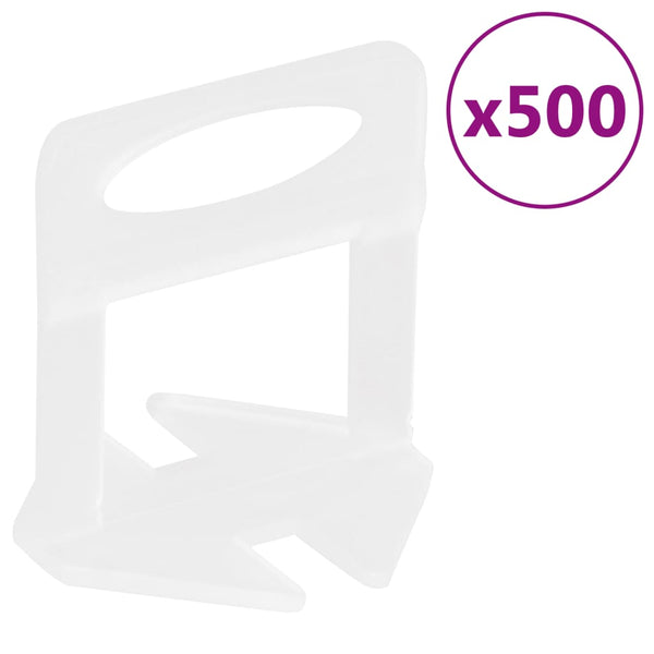 vidaXL Tile Leveling System 250 Wedges 500 Clips 3 mm