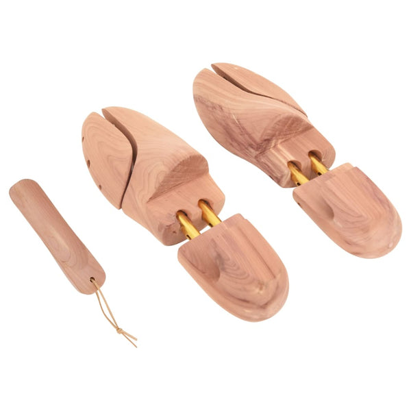 vidaXL Shoe Trees with Shoe Horn EU 42-43 Solid Cedar Wood