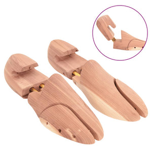 vidaXL Shoe Trees with Shoe Horn EU 42-43 Solid Cedar Wood