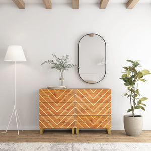 Beistellschränke 2er Set Mangoholz Braun Schwarz