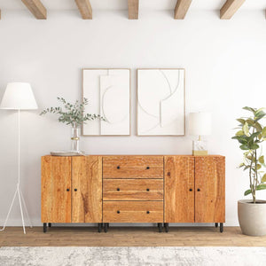Akazie Beistellschränke, 3er Set, 60 cm