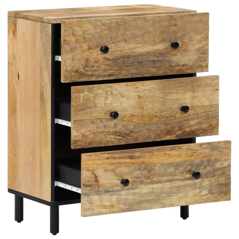 Mango Massivholz Beistellschränke, 2er-Set