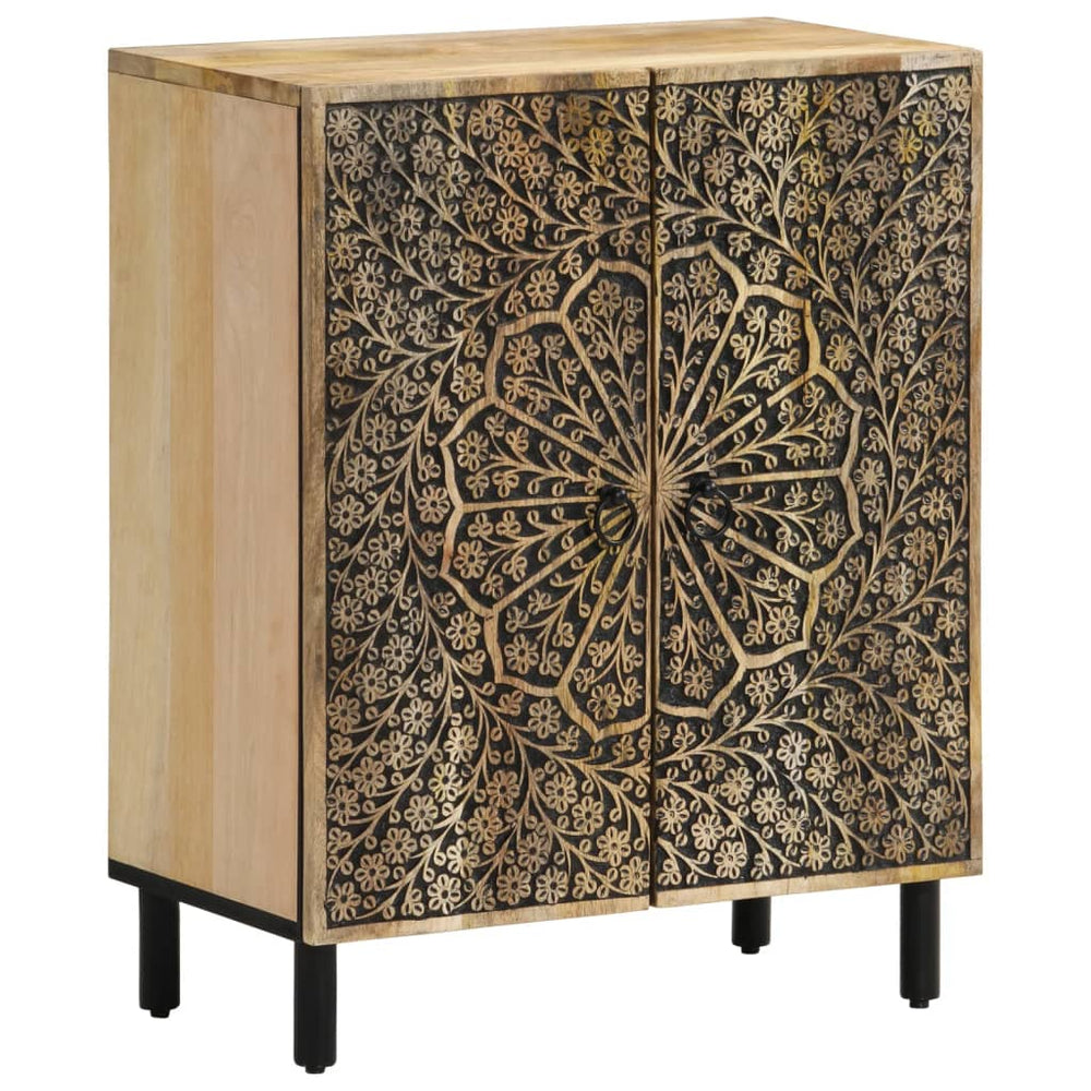 Mango Massivholz Beistellschränke, 3er Set