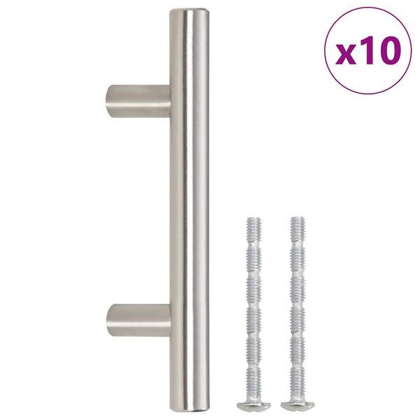 vidaXL Furniture Handles 10 pcs. Silver 64 mm Stainless Steel