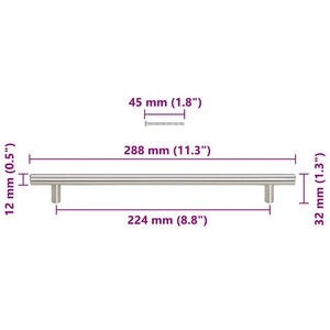 vidaXL Furniture Handles 5 pcs Silver 224 mm Stainless Steel