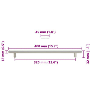 vidaXL Furniture Handles 5 pcs. Silver 320 mm Stainless Steel