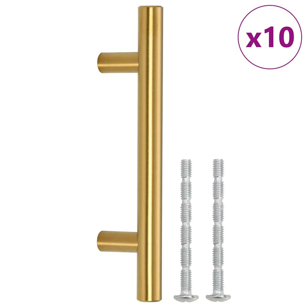 vidaXL Furniture Handles 10 pcs. Golden 64 mm Stainless Steel