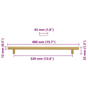 vidaXL Furniture Handles 5 pcs. Golden 320 mm Stainless Steel