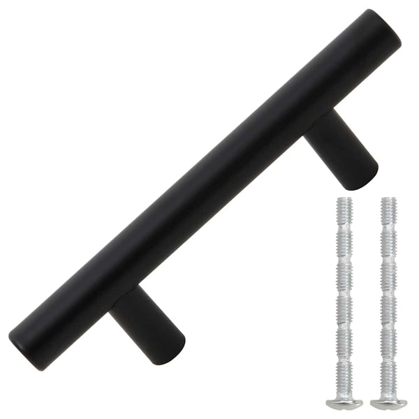 vidaXL Furniture Handles 10 pcs. Black 64 mm Stainless Steel
