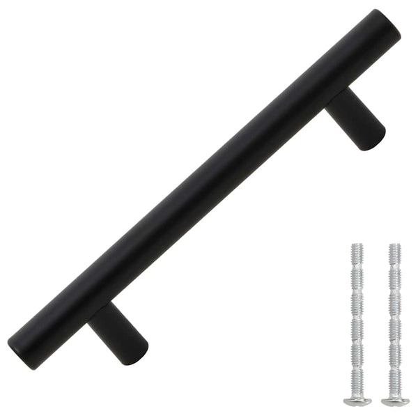 vidaXL Furniture Handles 10 pcs. Black 96 mm Stainless Steel