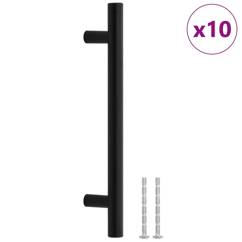 vidaXL Furniture Handles 10 pcs. Black 128 mm Stainless Steel