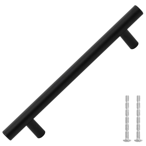 vidaXL Furniture Handles 10 pcs. Black 128 mm Stainless Steel