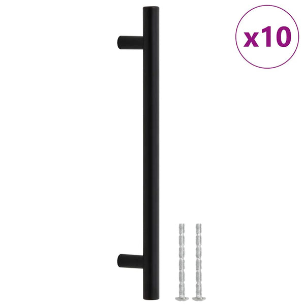 vidaXL Furniture Handles 10 pcs. Black 160 mm Stainless Steel