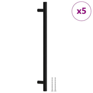 vidaXL Furniture Handles 5 pcs. Black 224 mm Stainless Steel